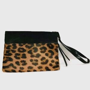 Henri Bendel Purse Mohair Fur and Leather Cheetah, 6",  340srp